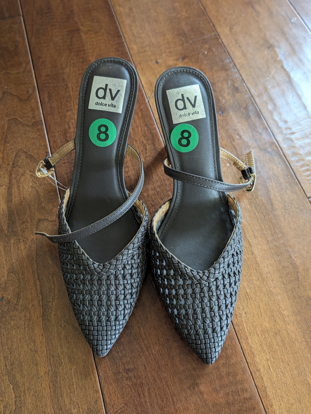 Dolce Vita Brown Woven Pointed Toe Heels In Size 8
